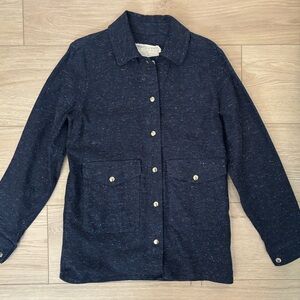 1791 Supply & Men's Navy Shirt Jacket Snap Shacket Tweed Flannel Layering Medium